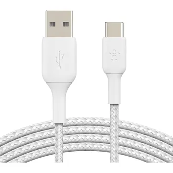 Datový kabel Belkin BOOST CHARGE™ USB-C/USB-A kabel, 1m, bílý - odolný
