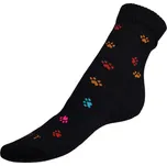 BELLATEX Dámské a pánské ponožky Tlapka, černé