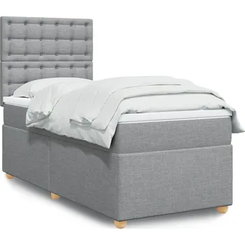 Ložnice vidaXL Box spring postel s matrací 90x190 cm textil [3293449] Barva: světle šedá