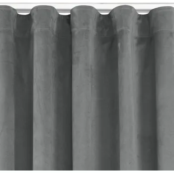 Závěs Homede Vila s klasickou řasící páskou grafitový, velikost 200x270