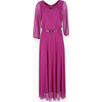 Dámské šaty Šaty elegantní 3/4 ruk. Trynite K-1551dlouhé barva: fuchsie, velikost: 46