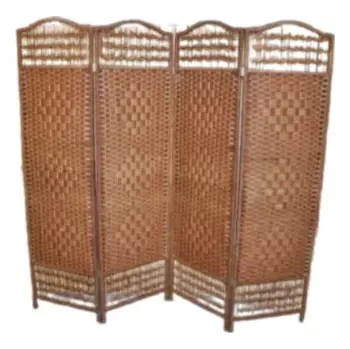 Paraván Paravan provázkový čtyřdílný barva světle hnědá - SLEVA 3% s kodem radost25