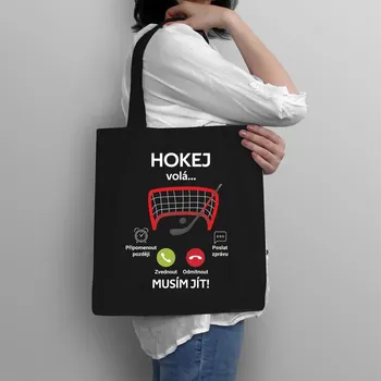 Žertovný předmět Hokej volá, musím jít! - taška s potiskem