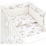 Mantinel s povlečením do postýlky, 3D sada Velvet, Vážka, ecru/bílá, 135x100 cm; 135x100