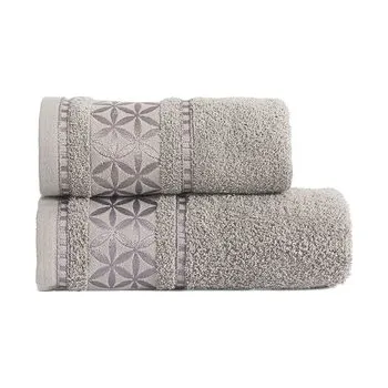 Bavlněný froté ručník s bordurou PAOLA 50x90 cm šedá 450 gr Mybesthome