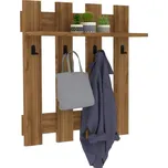 Tmavě hnědá nástěnná police se 4 věšáky Carina ID_1304638