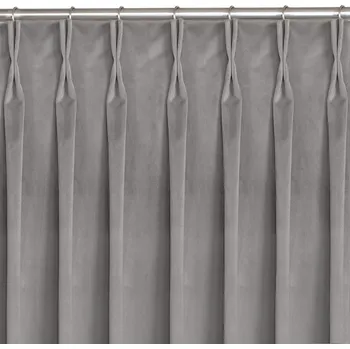 Závěs Závěs Homede Vila II s řasící páskou a dvojitým záhybem šedý, velikost 135x175