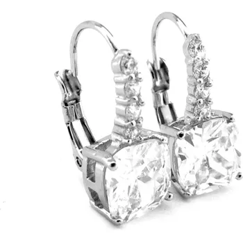 Náušnice Steel Jewelry Náušnice Kostka s krystalem z chirurgické oceli NS130137 dárkové balení zdarma