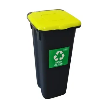 Podlahový mycí stroj Odpadkový koš na tříděný odpad Flap Bin černý 20 l, zelený - sklo
