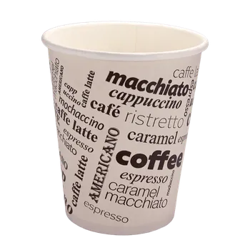 Jednorázové nádobí EcoPack Papírový kelímek 0,2 l CTG O80mm nápojový bílý s potiskem ba1/50 ks Balení: 50