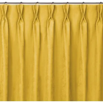 Závěs Závěs Homede Milana II s kroužky a dvojitým záhybem Flex hořčicově žlutý, velikost 140x175