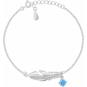 Náramek Brilio Silver Půvabný stříbrný náramek Pírko se zirkony BRC221W + 2 měsíce na vrácení zboží