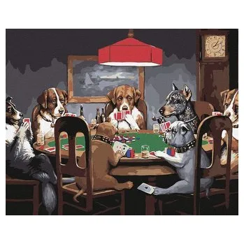 Set školních potřeb Malowanie po numerach - Psy grają w pokera 40x50cm