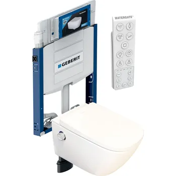 WC sada WATERGATE INTEGRA+ Premium CUBE sprchovací toaleta + GEBERIT KOMBIFIX ECO předstěnový modul WG-200P-SET-110.302.00.5