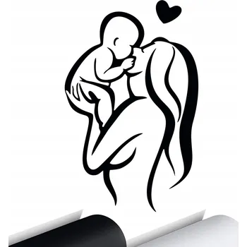 Samolepicí dekorace na vozidlo NÁLEPKA na auto MOM BABY LÁSKA LOVE 15x9,5 cm