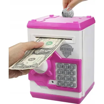 Pokladnička POKLADNIČKA TREZOR BANKOMAT elektronická pokladnička pro děti /růžová/