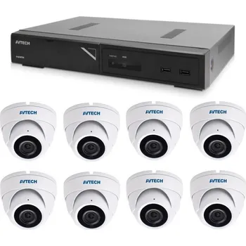 Bezpečnostní kamera AVTECH NVR AVH1109 + 8x 8MPX IP Dome kamera AVTECH DGM8208SVAT KSIP27