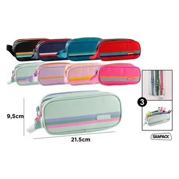 Piórnik potrójny 21,5x9,5cm MIX