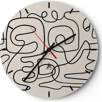 Hodiny Nástěnné hodiny do kuchyně 30x30 Abstrakce Skleněné hodiny do obýváku Tiché