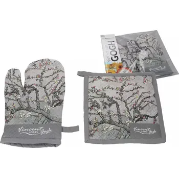 Chňapka Carmani® Chňapka + látková podložka v dárkovém balení - Vincent van Gogh "Mandlovník"