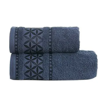 Sprchový závěs Bavlněný froté ručník s bordurou PAOLA 50x90 cm modrá 450 gr Mybesthome