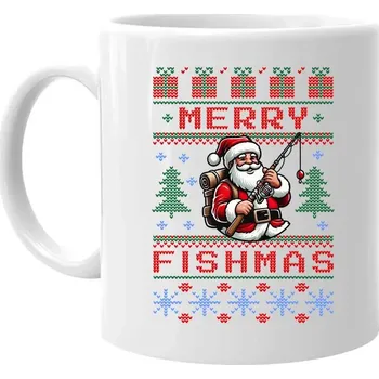 Žertovný předmět Merry Fishmas - hrnek s potiskem