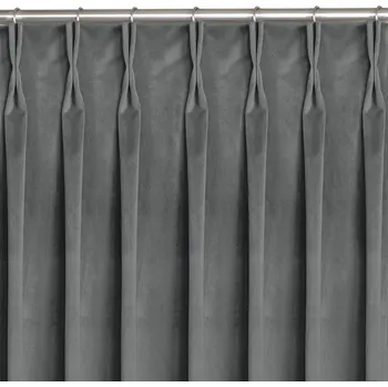 Závěs Závěs Homede Vila II s řasící páskou a dvojitým záhybem grafitový, velikost 135x225