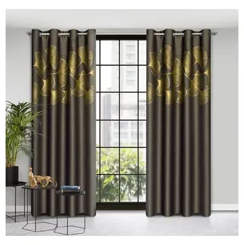 Dekorační vzorovaný závěs "BLACKOUT" zatemňující HARMONIA hnědá 140x250 cm (cena za 1 kus) MyBestHome