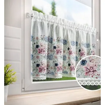 Dekorační krátká vitrážová záclona do kuchyně INESA 60x150 cm MyBestHome