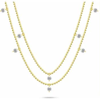 Náhrdelník Brilio Silver Dvojitý kuličkový náhrdelník s kubickými zirkony NCL187Y + 2 měsíce na vrácení zboží