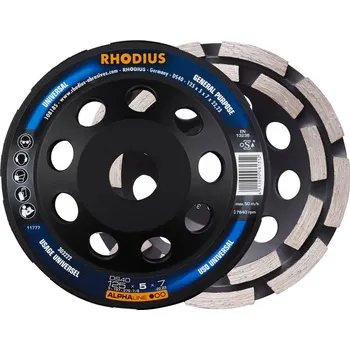 Brusný kotouč Rhodius 303222 | Diamantový brusný hrnec 125 x 5,0 x 7,0 x 22,23 mm, DS40