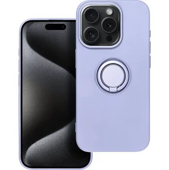 Pouzdro na mobilní telefon Silikonový obal s držákem pro Apple Iphone 15 Pro fialová (Gelový kryt, pouzdro s prstencem pro Iphone 15 Pro fialová)