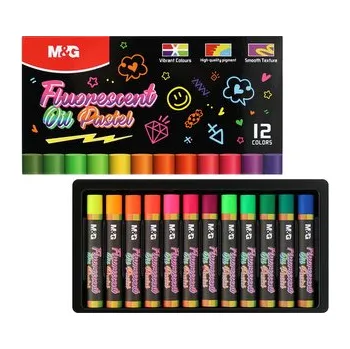 Kresba M&G Fluorescenční olejové pastely - sada 12 kusů