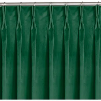 Závěs Závěs Homede Vila I s řasící páskou a dvojitým záhybem zelený, velikost 135x245