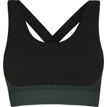 Podprsenka Dámská bezešvá sportovní podprsenka PROGRESS Gema Bra zelená/černá Velikost: XS/S