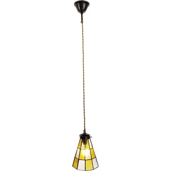 Clayre & Eef, Holandsko Závěsná lampa Tiffany DARK SUNFLOWER Clayre & Eef 5LL-6199 Ø 15*115 cm E14/max 1*25W