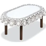 Žakárový ubrus DARIN oválný 100x150 cm bílá MyBestHome