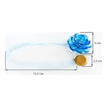 Uchycení záclony a závěsu Dekorační ozdobná spona na závěsy s magnetem VALERIA 2, světle modrá, O 5 cm 2 kusy v balení Mybesthome