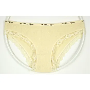 Kalhotky ELEVEK Bavlněné kalhotky s kraječkou K120 Velikost: XL, Barva: béžová