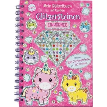 První čtění Mein Rätselbuch mit bunten Glitzersteinen. Einhörner - Two Windmills