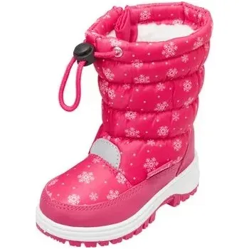 Dívčí sněhule Dětské sněhule Playshoes růžové s vločkou