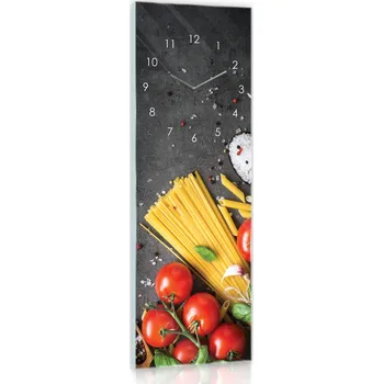 Hodiny Nástěnné hodiny na skle skleněné kuchyňské velké 60x20