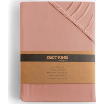 Prostěradlo Bavlněné prostěradlo AmeliaHome AMBER broskvové, velikost 80-90x200+30