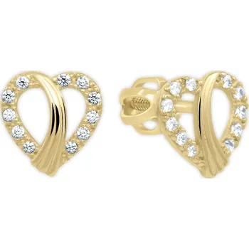 Náušnice Soliter Něžné srdíčkové náušnice ze žlutého zlata 239 001 01201 + 2 měsíce na vrácení zboží