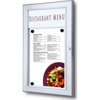 Venkovní uzamykatelná menu vitrína 1 x A4, hliník