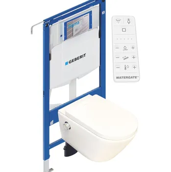 WC sada WATERGATE INTEGRA+ Comfort sprchovací toaleta + GEBERIT DUOFIX předstěnový modul WG-100C-SET-111.355.00.5