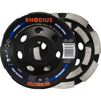 Brusný kotouč Rhodius 303416 | Diamantový brusný hrnec 100 x 5,0 x 8,0 x 22,23 mm, DS40