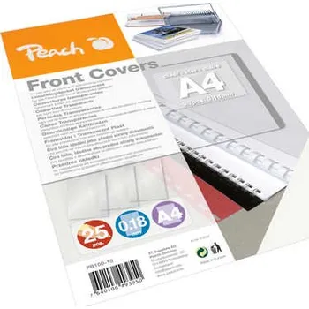 Vazač PEACH vazací přední obaly, A4 0.18mm, průhledné, plast, 25ks