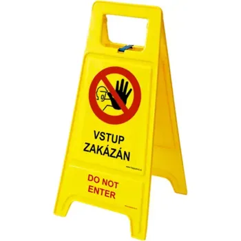 Oboustranná výstražná tabule - Vstup zakázán/Do not enter oboustranná tabule plast 30×62×3 cm