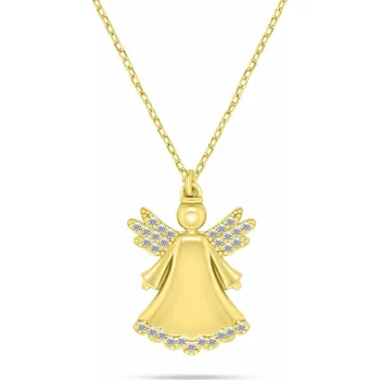 Náhrdelník Brilio Silver Pozlacený dámský náhrdelník s andělíčkem NCL188Y + 2 měsíce na vrácení zboží